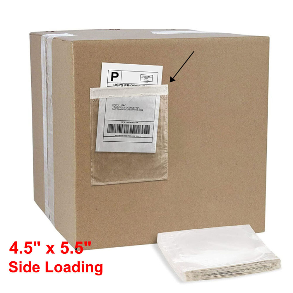 4.5×5.5 Faced Document Packing List Invoice Shipping Label Envelope Side Loading