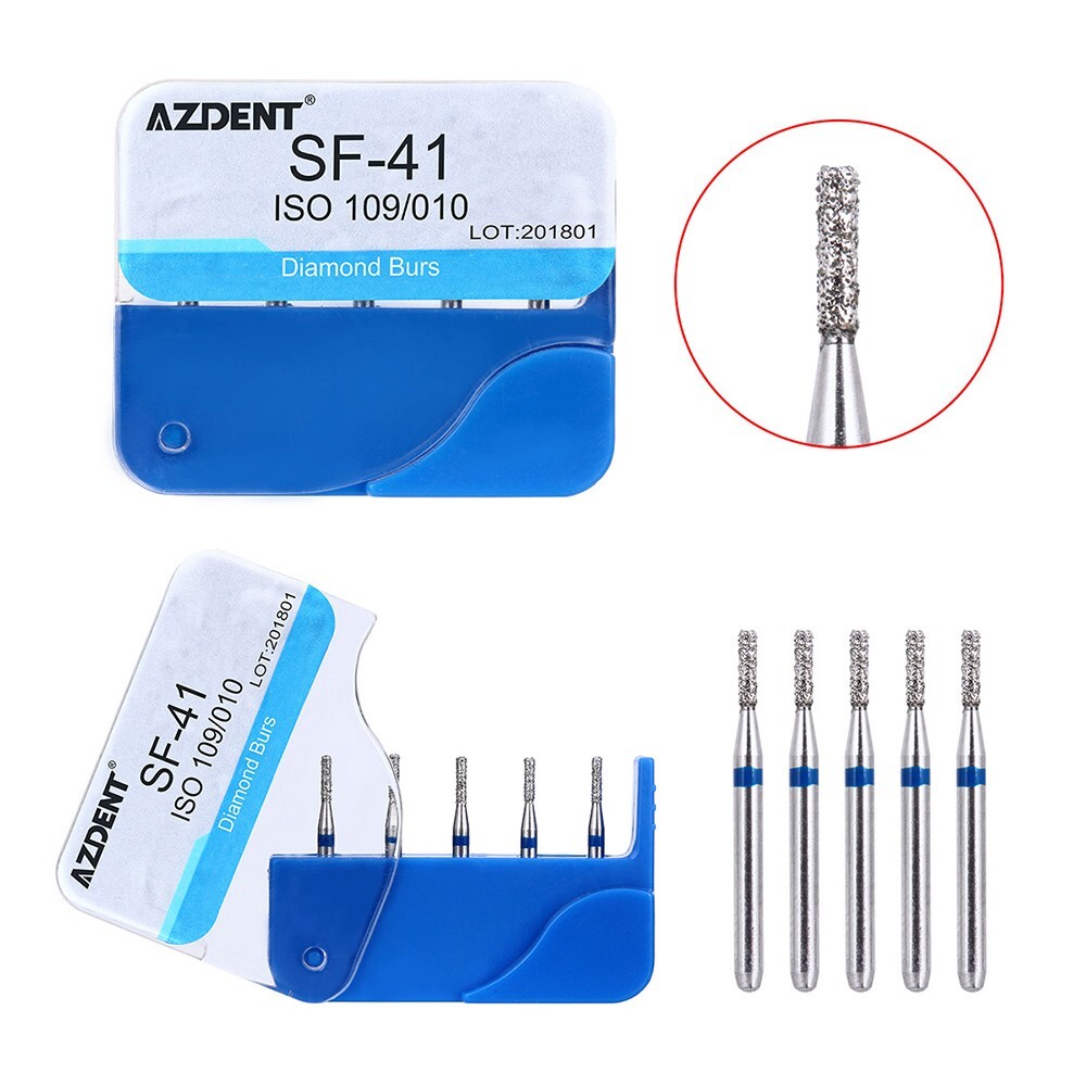 100PCS AZDENT Dental Diamond Burs for High Speed Handpiece Medium FG 1.6mm