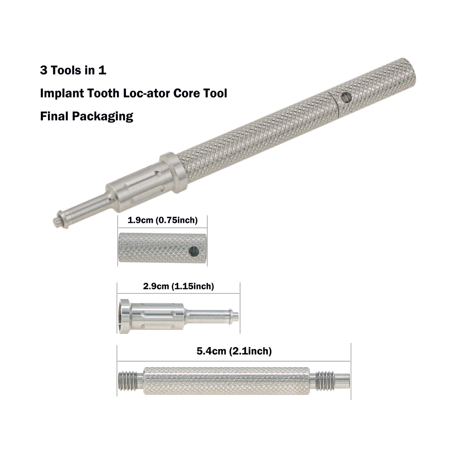 Dental Locator Overdenture Retention Implant Male Caps 0.8lbs Removal Core Tool