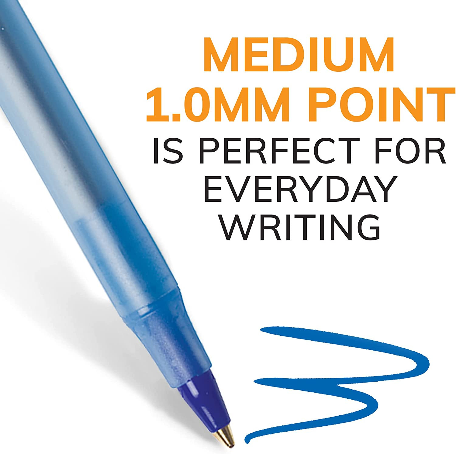 Pack of 10 Ballpoint Pen – Blue Ink Ball Point Pens for Office Writing School