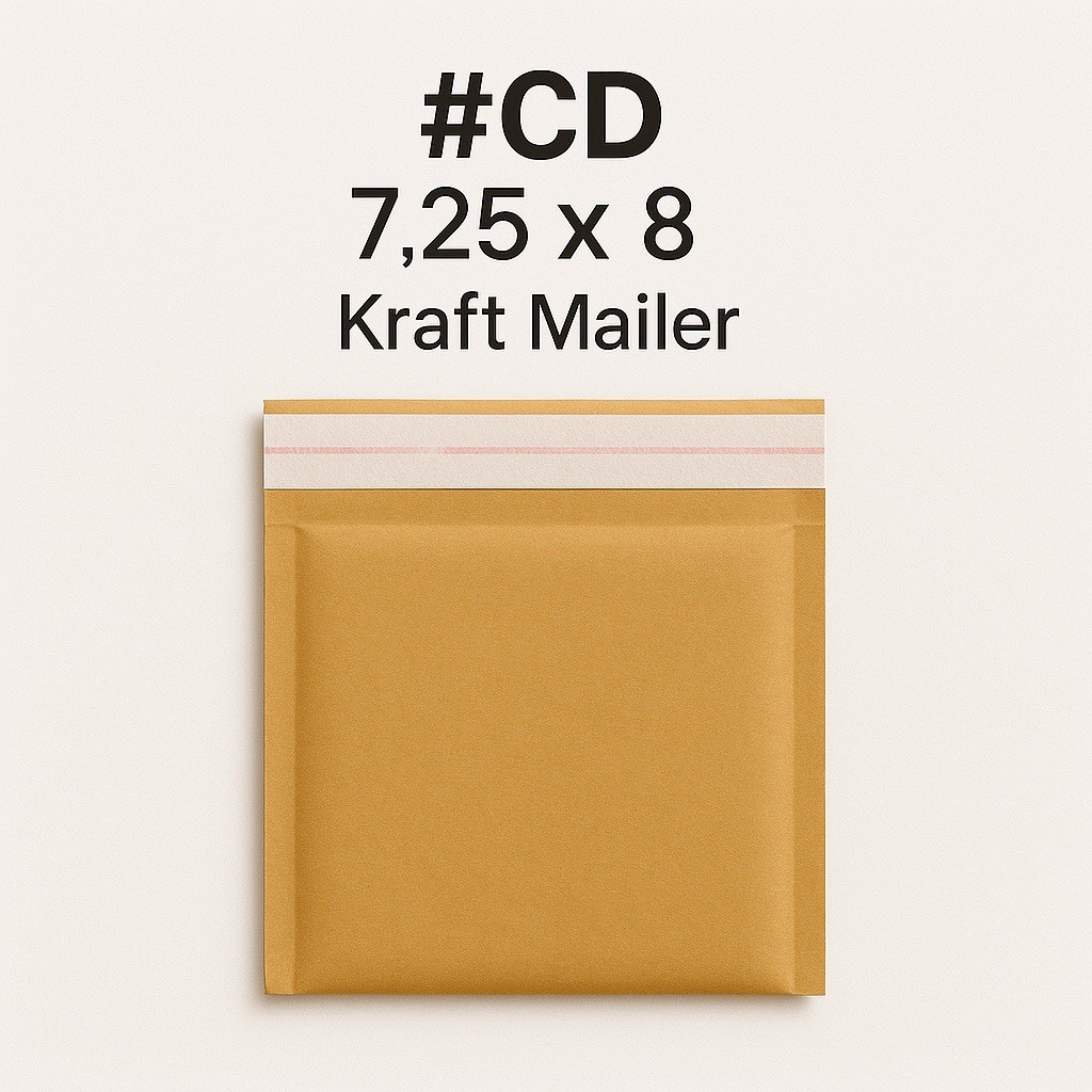 “CD Kraft Bubble Mailers 7.25×8” Padded Envelopes Self-Seal – 10 to 1000 Pack”