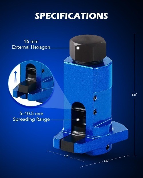Universal Suspension Strut Spreader Tool with 3/8 Drive Socket, 16 mm External H