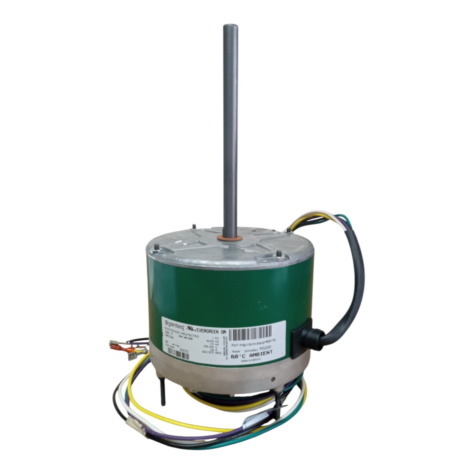 6303S Evergreen Condenser Fan Motor 1/3-1/12 HP 208-230V 825/1075 RPM ECM