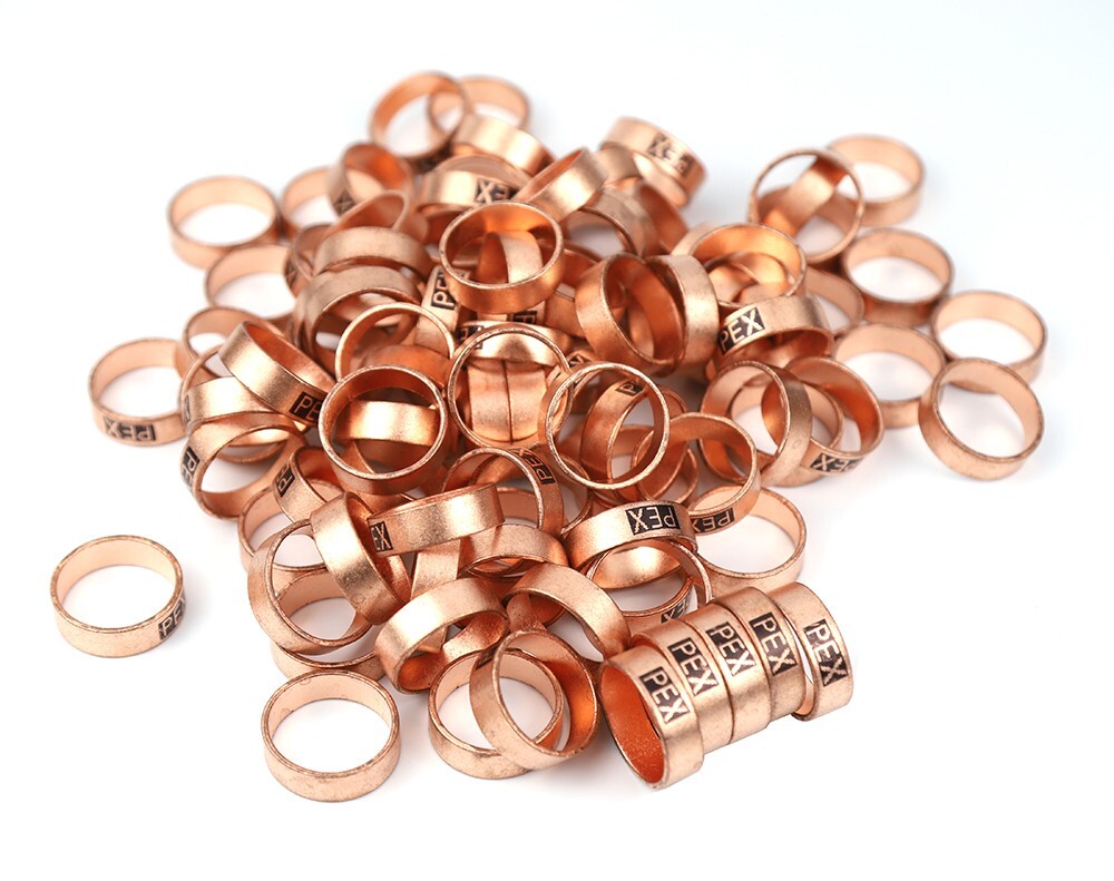 50 Pack High Quality 3/4″ PEX Copper Crimp Rings Lead Free for 3/4″ PEX Tubing