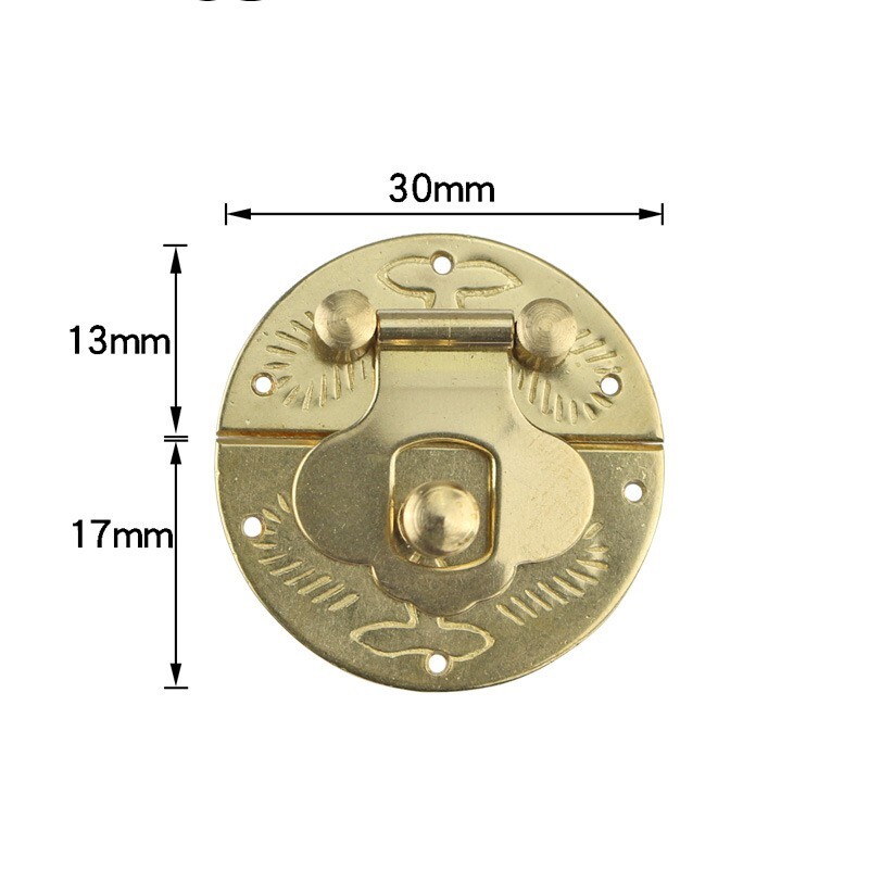 Box Wooden Case round brass Hasp Hook Lock Lid Latch Catch 1Pcs