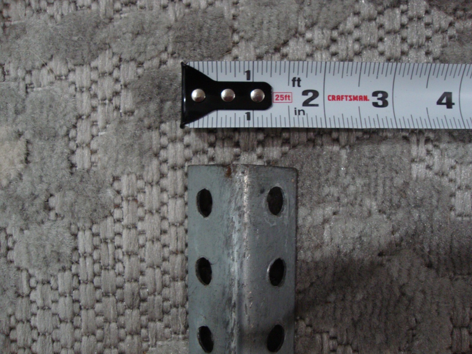 Punched Angle ( piece ) Zinc Plated 1-1/4″ X 36″, #18 gauge, Steel