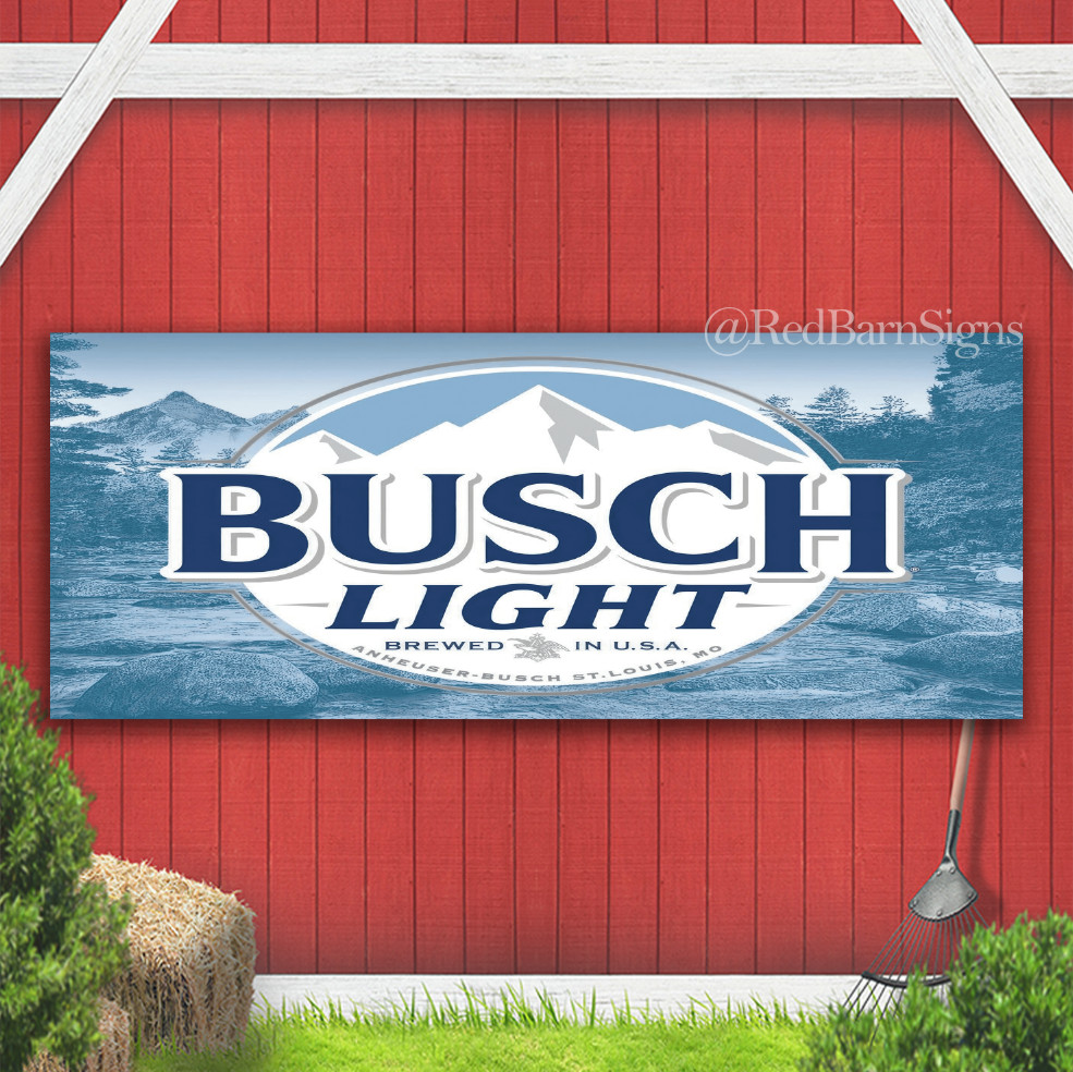 Busch Light Brewed In USA Indoor Outdoor Banner Sign with grommets