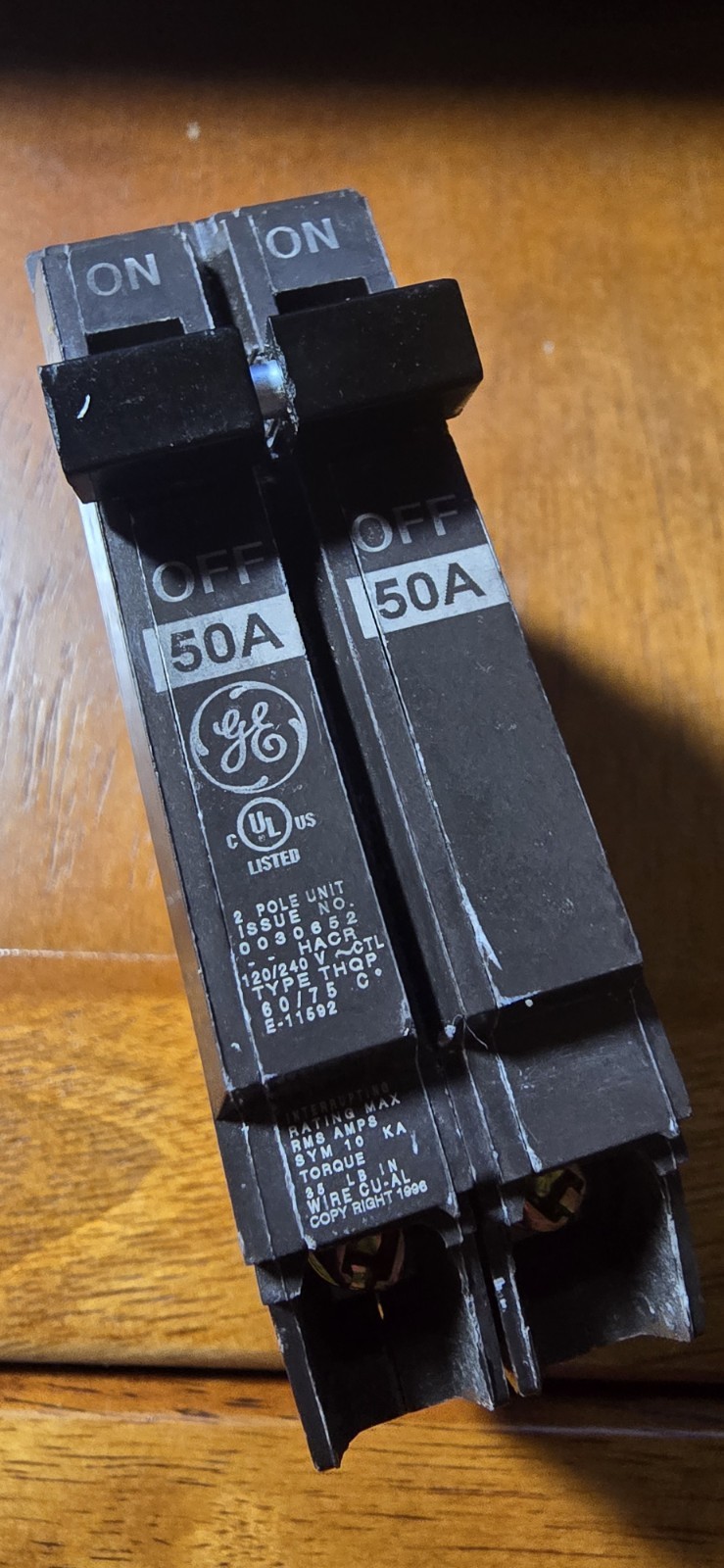GE THQP250 50A Double-Pole Compact Circuit Breaker