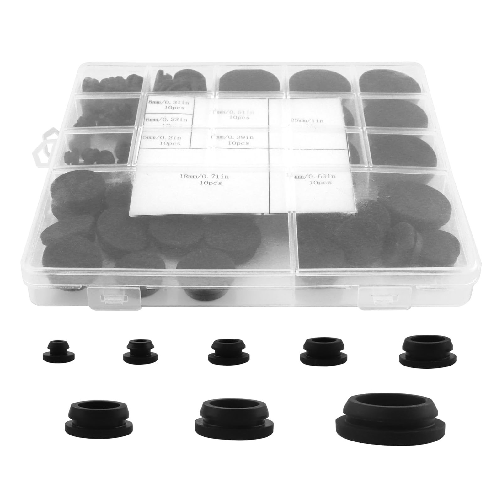 80PCS Silicone Hole Plugs Kit, 8 Sizes Snap Locking Round Hole Plugs Grommets…