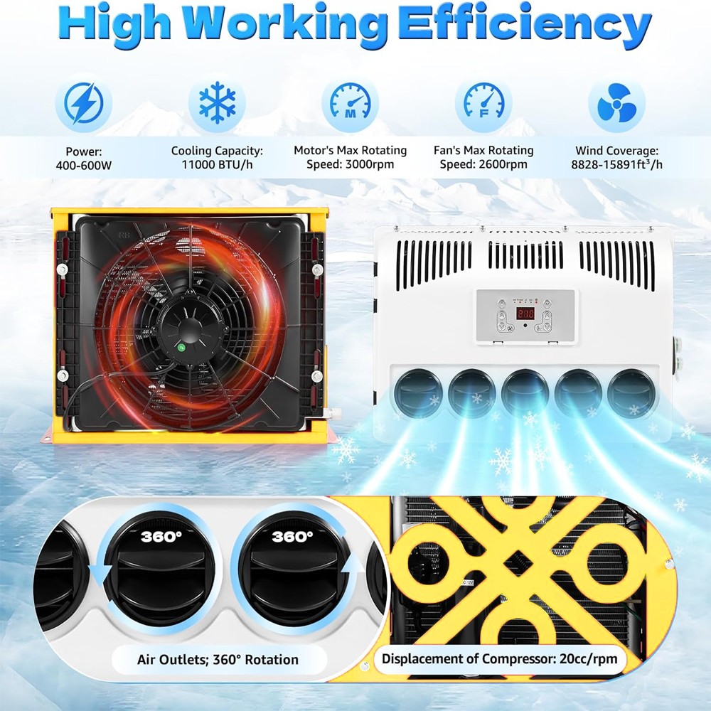 12V 11000BTU Universal Car Hanging Air Conditioner A/C Kit For Car Truck Vehicle