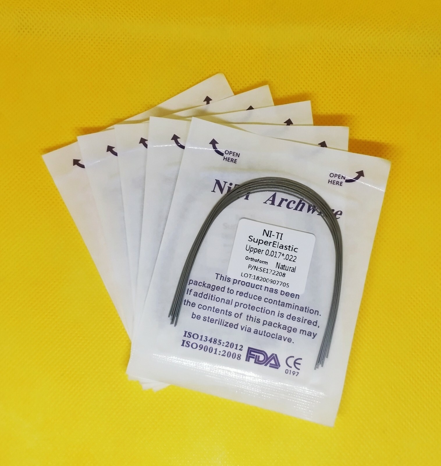 10Packs Dental Arch Wires Orthodontic Super Elastic NITI Rectangular Nature Form