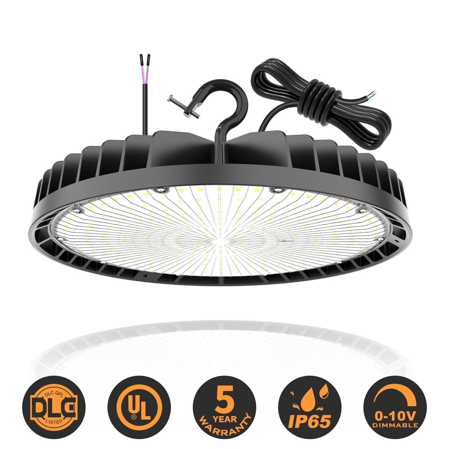 KUKUPPO 240W LED High Bay Light Dimmable Shop Light 4500K 5000K 5700K Adjustable