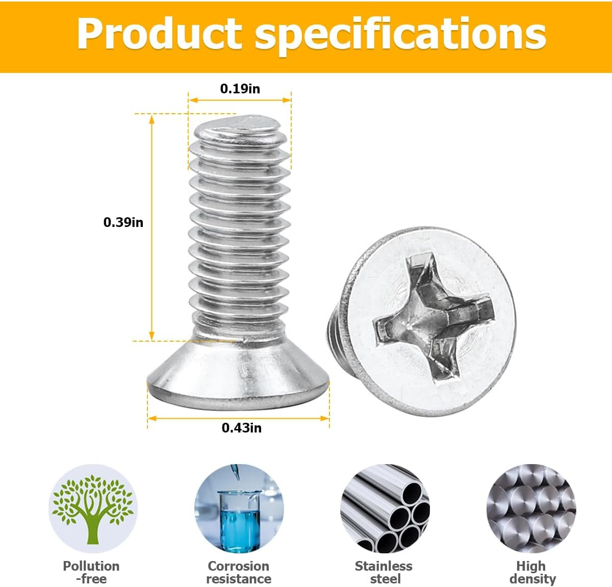 16Pcs Car Brake Disc Rotor Screws, 93600-06014-0H, Stainless Steel Retaining …