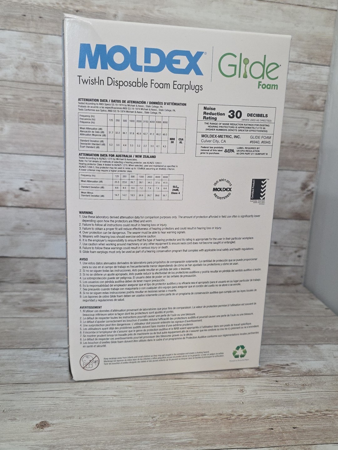 100 Pack Moldex Uncorded Twist-In Disposable Glide Foam Earplugs Green 6940