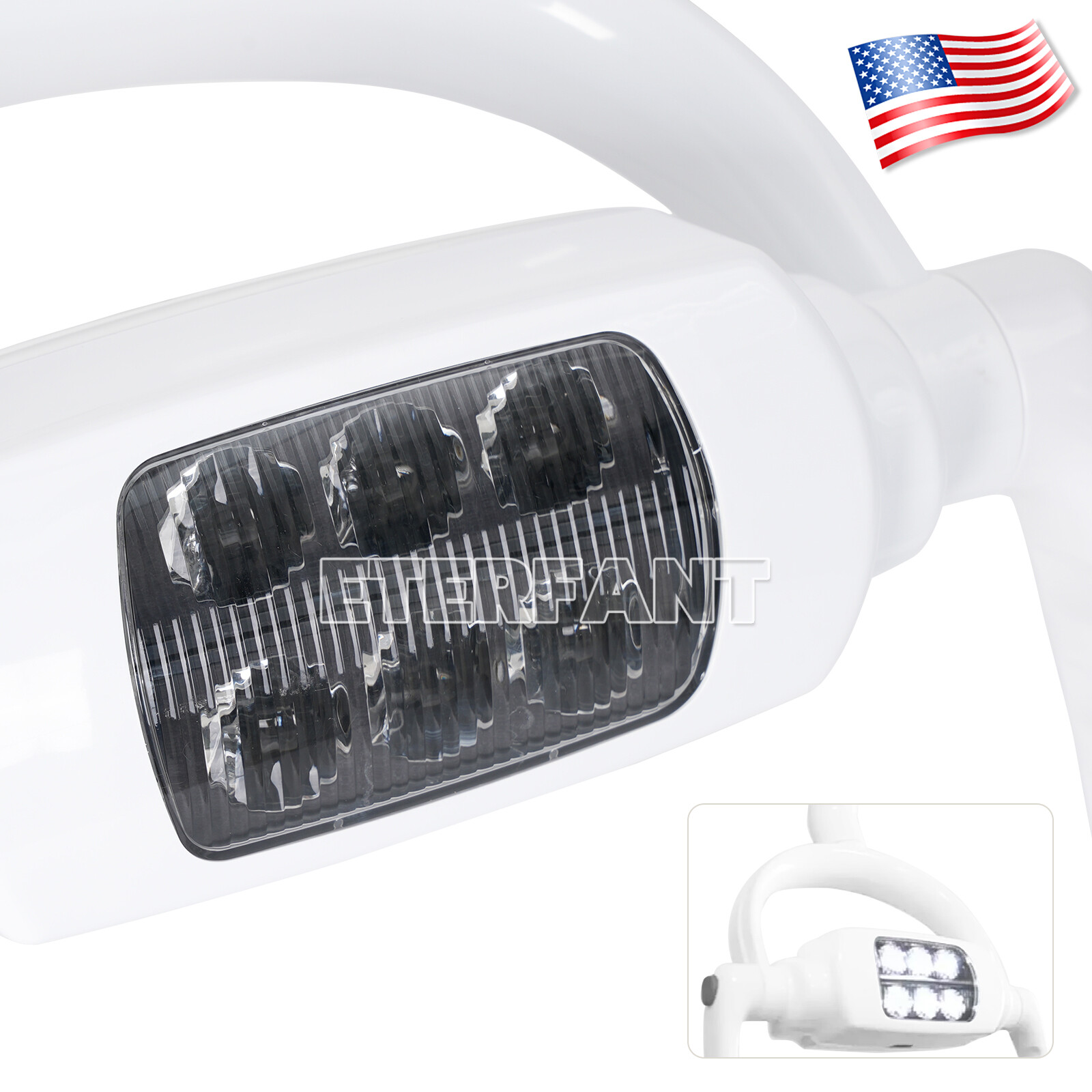 Portable Dental Folding Chair+Exam LED Light/6 LED Shadowless Oral Lamp Light