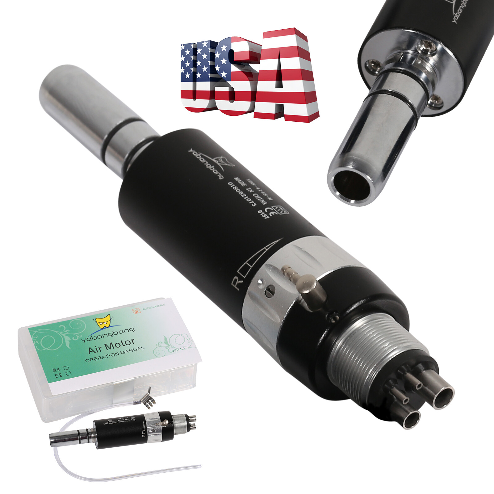 E-type Air Motor Lab USA connection Dental Slow Speed Handpiece 4Hole XZS
