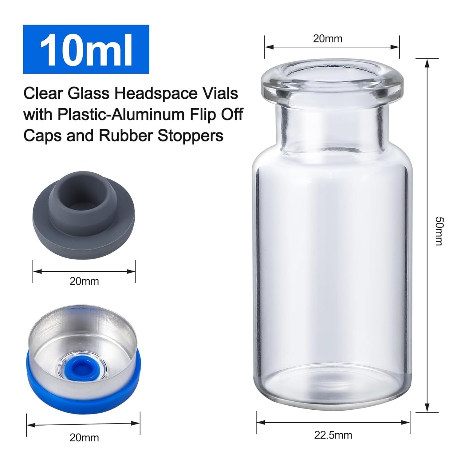 1000PCS 2ml Autosampler Vials+Pre-Slit Caps 9-425 Glass Bottle Screw Top HPLC GC
