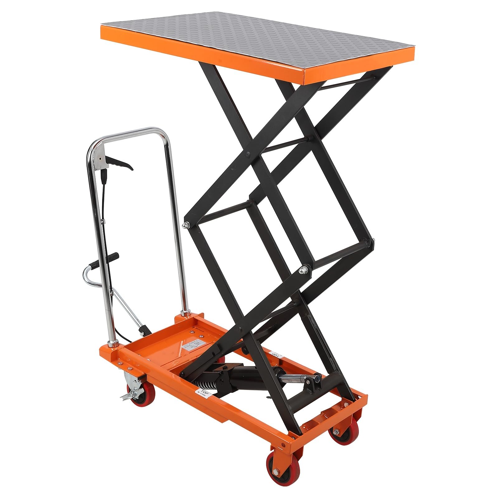 Garvee Manual Hydraulic Scissor Lift Table 770lbs Double Scissor 60″ Max Height