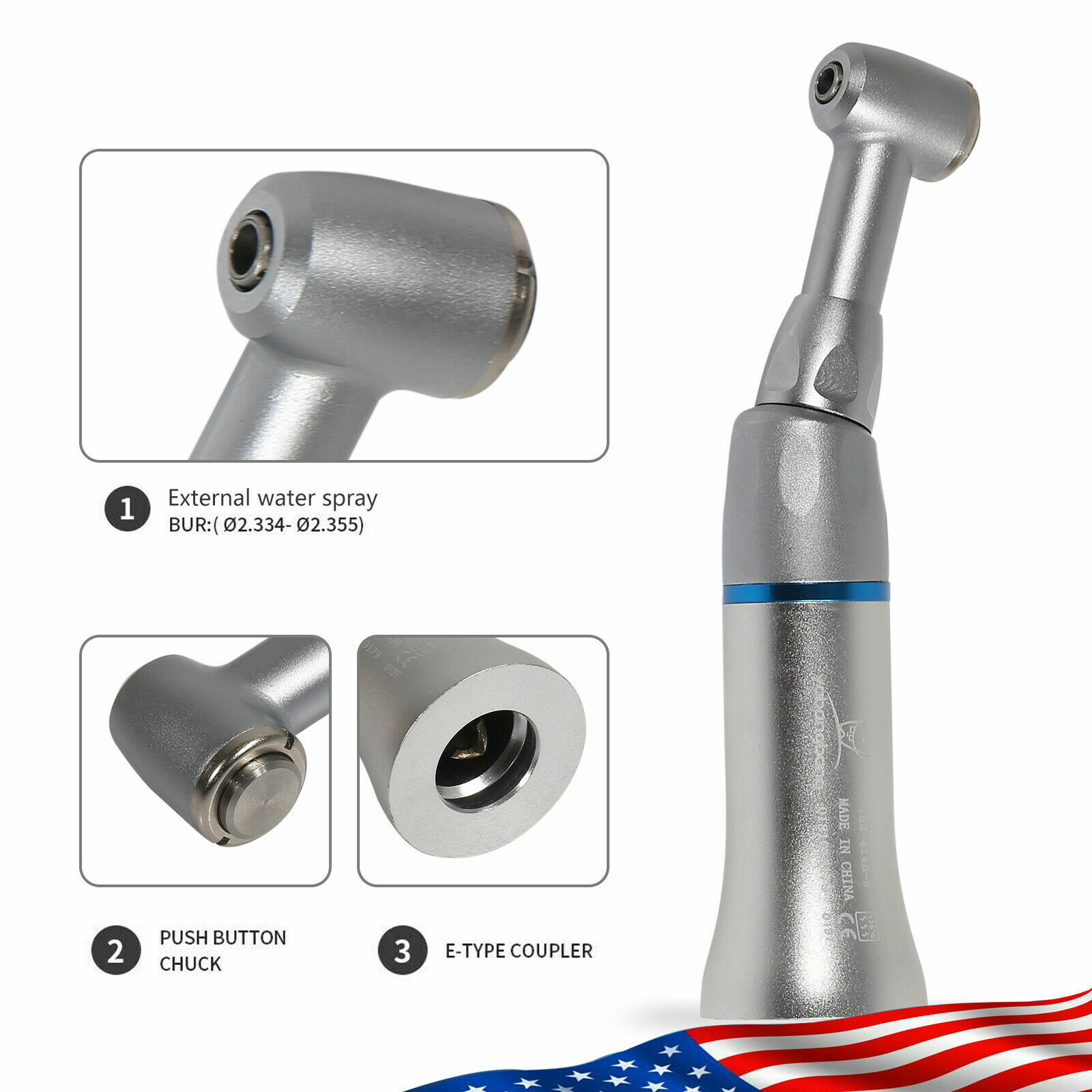 Dental low speed straight /contra angle push /air motor handpiece 2/4hole YAD/YX