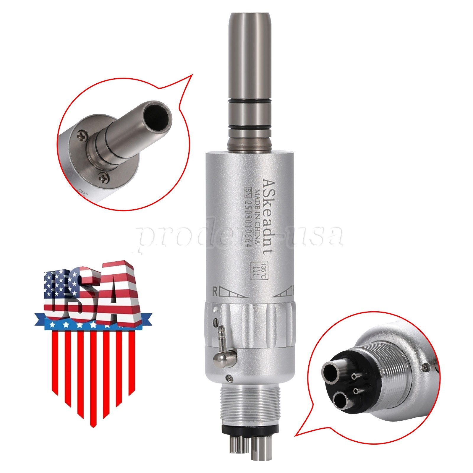 2/4 Holes Dental Slow Low Speed E-type Air Motor Handpiece ASkeadnt