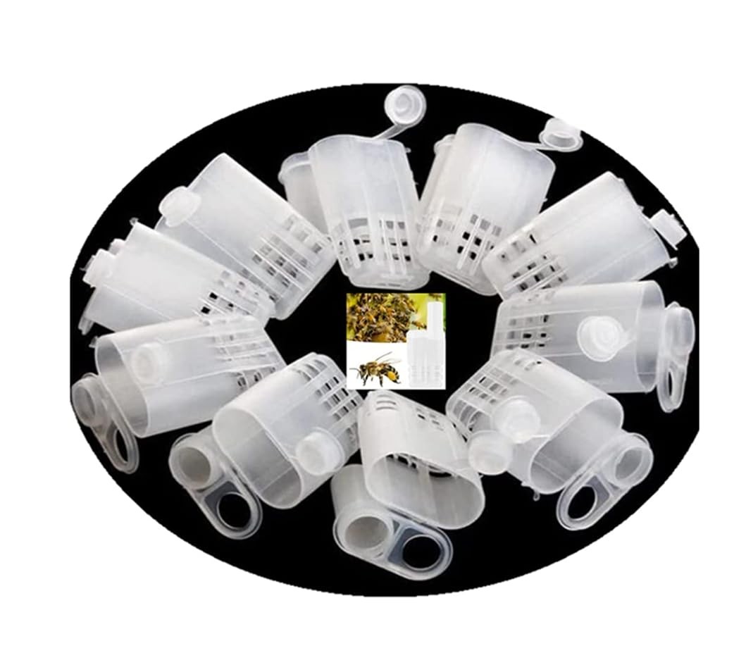 20pcs White Queen Bee Cages Beekeeping Catcher Plastic Isolator