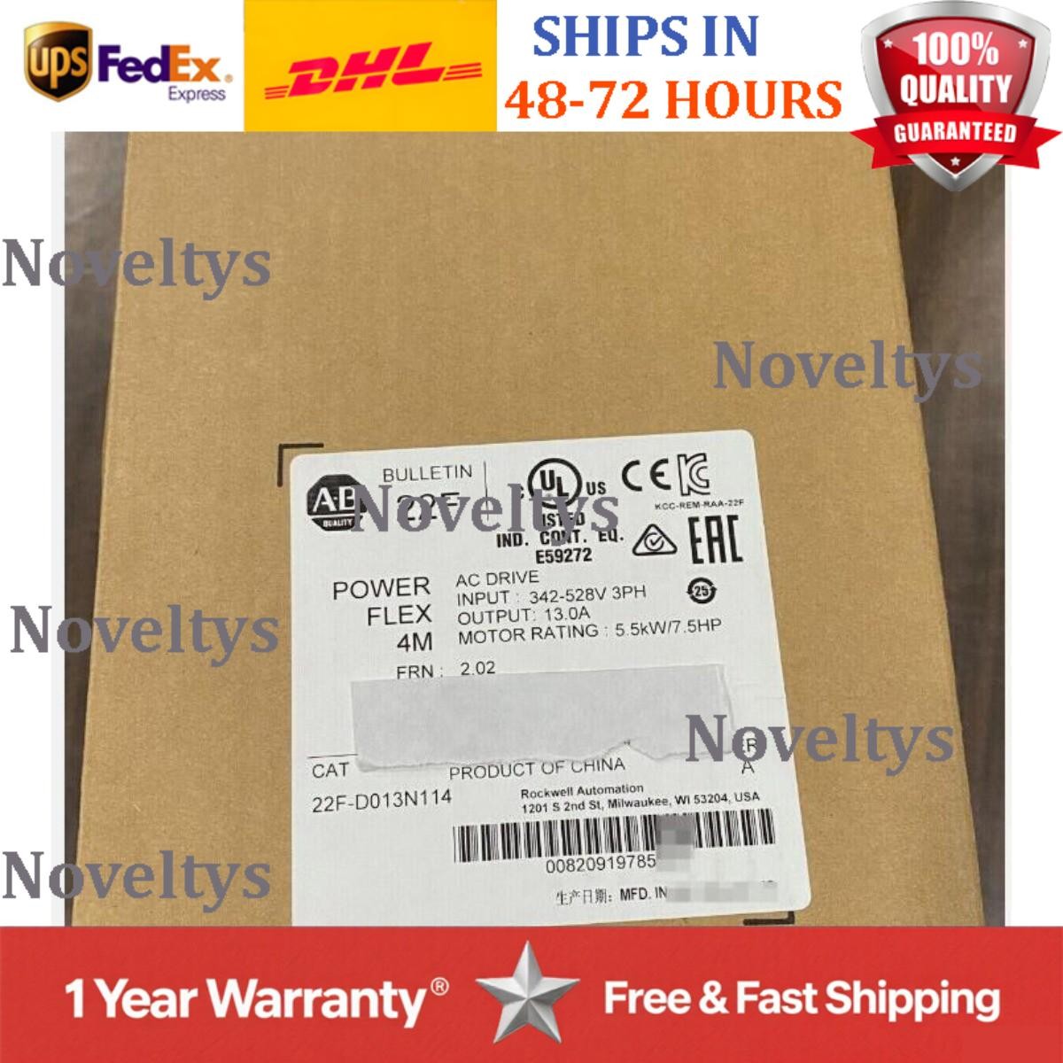 22F-D013N114 New AB PowerFlex 4M- 5.5 kW (7.5 HP) AC Drive in Box US Free Tax