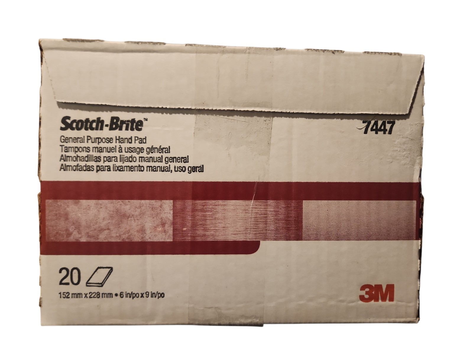 3M 7447 Scotch-Brite General Purpose Hand Pad 6″ x 9″ – 20 Pads
