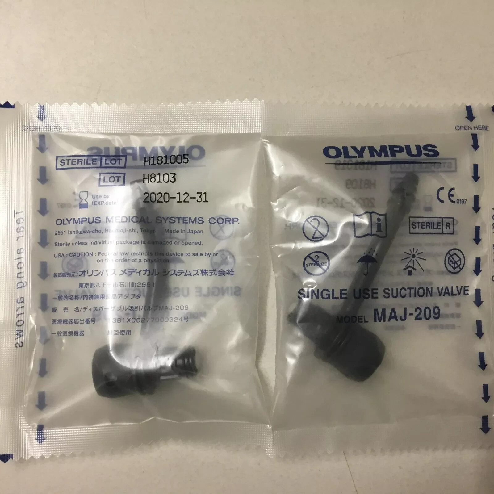 LOT OF 8 – OLYMPUS MAJ-209 Sterile Single Use Suction Valve