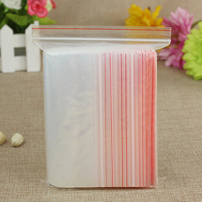 100pcs Clear Plastic Resealable Packing Storage Seal Bags Zip Lock Poly Bags