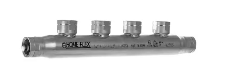 HOME-FLEX 1/2 In. X 1/2 In. X (4) 1/2 Inch CSST FIPT Stainless Steel Manifold