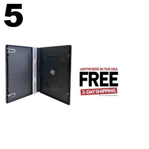 5 STANDARD Black Single DVD Cases 14MM **1-3 DAYS