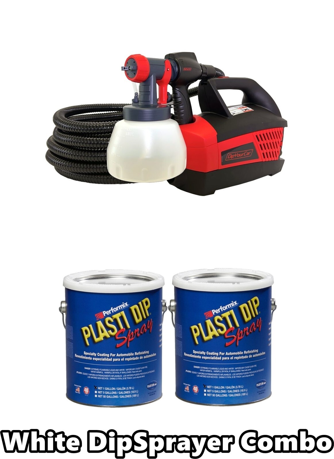 Plasti Dip Spray 2 Gallon Matte White DYC G-Force DipSpayer Ready to Spray