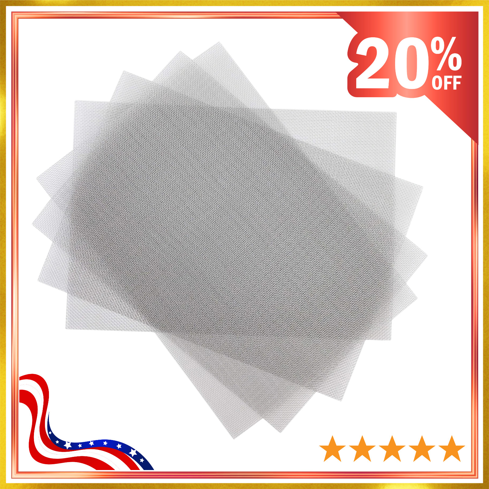 4 PSC 20 Wire Mesh Sturdy Metal Mesh Sheets for DIY Projects 304 Stainless Steel