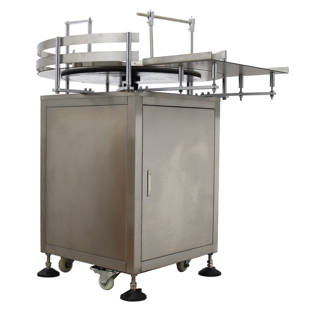 Round Bottles Accumulation Table 31.5in Bottle Turn Rotary Sorter w/Castors Move
