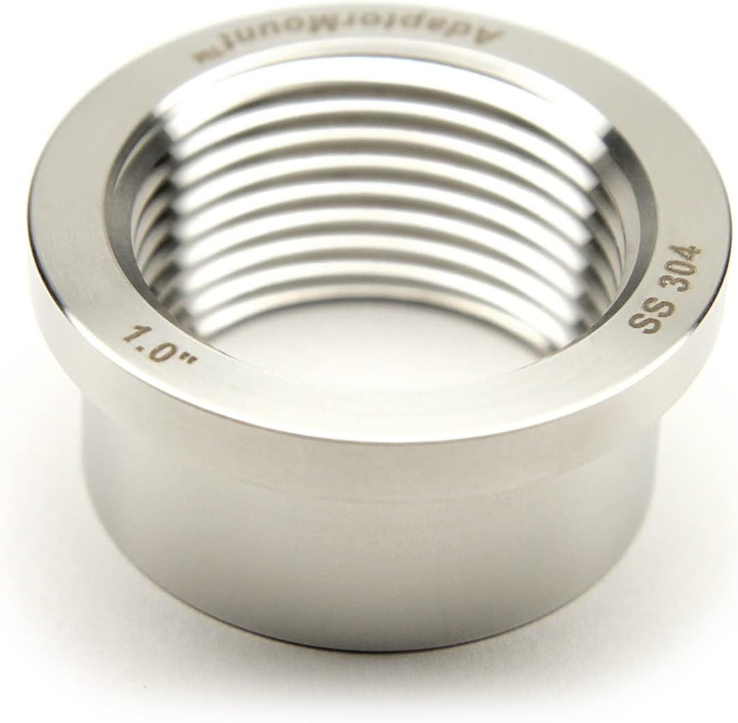 G 1″ (BSPP) Stainless Steel 304 Female Threaded Stepped Weld Bung Mounting Fitti