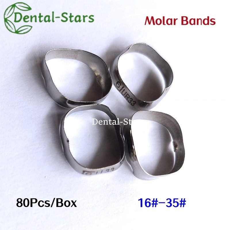 80Pcs Dental Orthodontic 1st Bands Molar with Buccal Tube Roth/MBT 022 16#-35#
