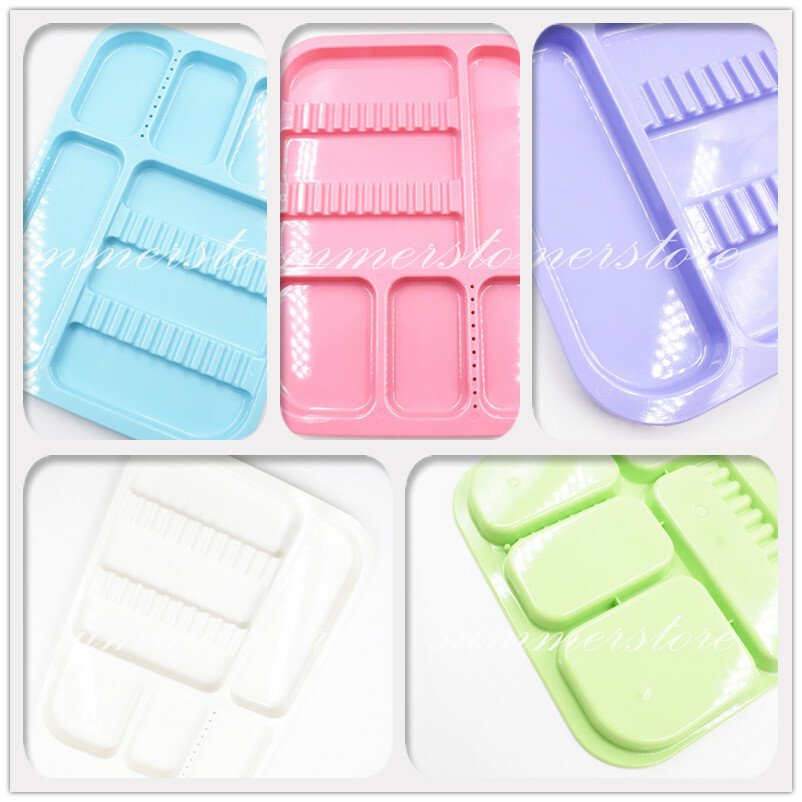 Dental 5 Colors Optional Divided Separate Type Plastic Trays 135ºC Autoclavable