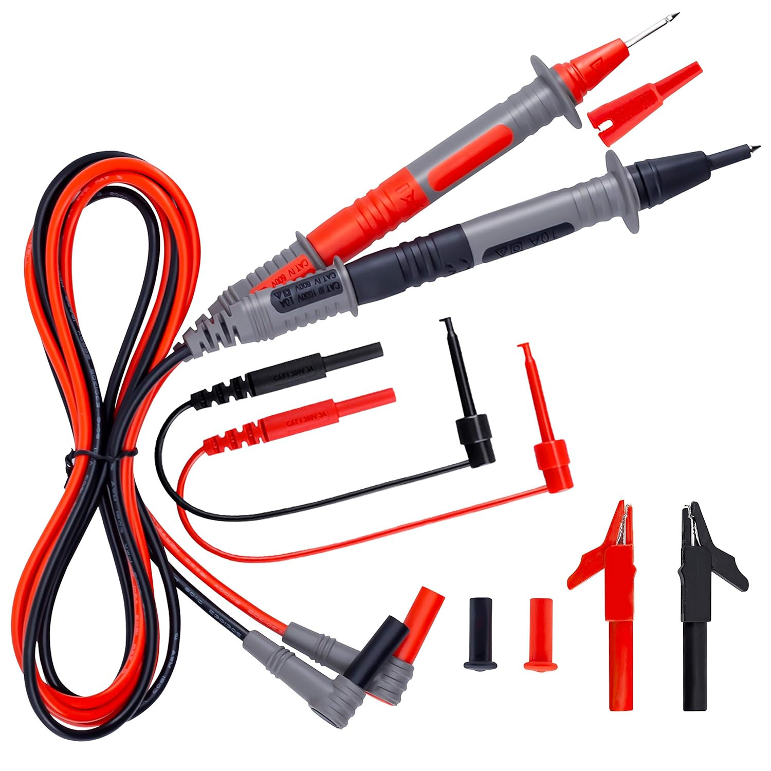 KAIWEETS Silicone Multimeter Test Leads CAT III 1000V CAT IV 600V