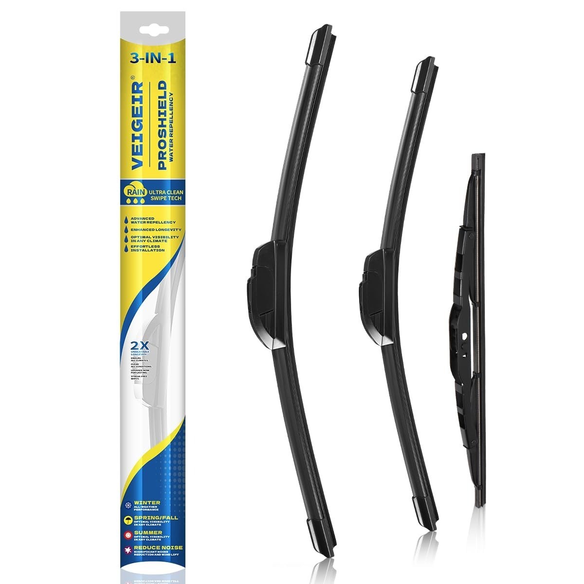 3 Pack Windshield Wiper Blades for Nissan Rogue Pathfinder 2014-2023