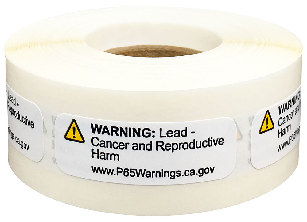 Short Form Prop 65 Lead Warning Labels | .5″ x 1.5″ Inch | 500 on a Roll