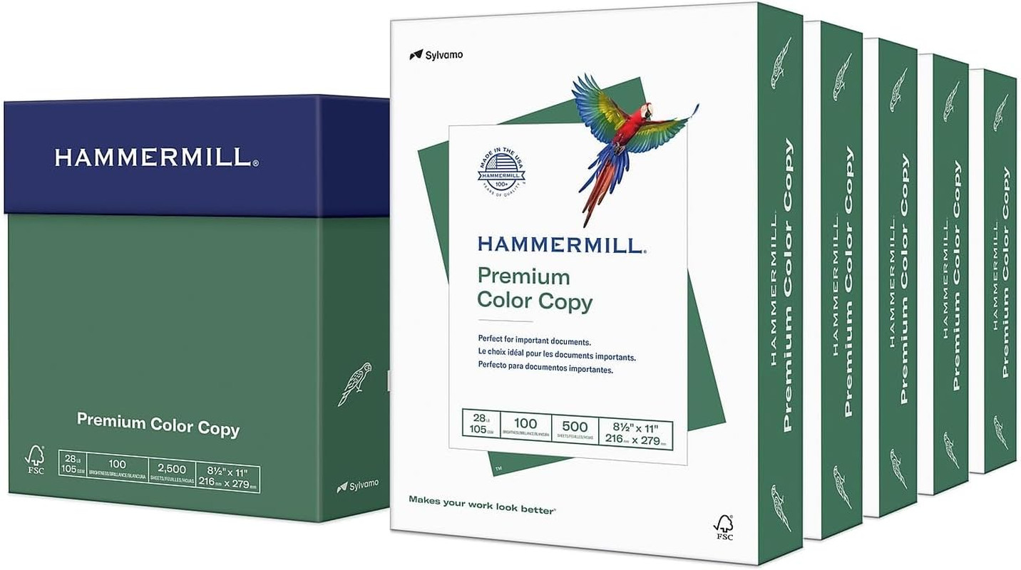 8.5-Inch X 11-Inch Premium Color Copy Paper, 28 Lbs., 100 Brightness, 2500 Sheet