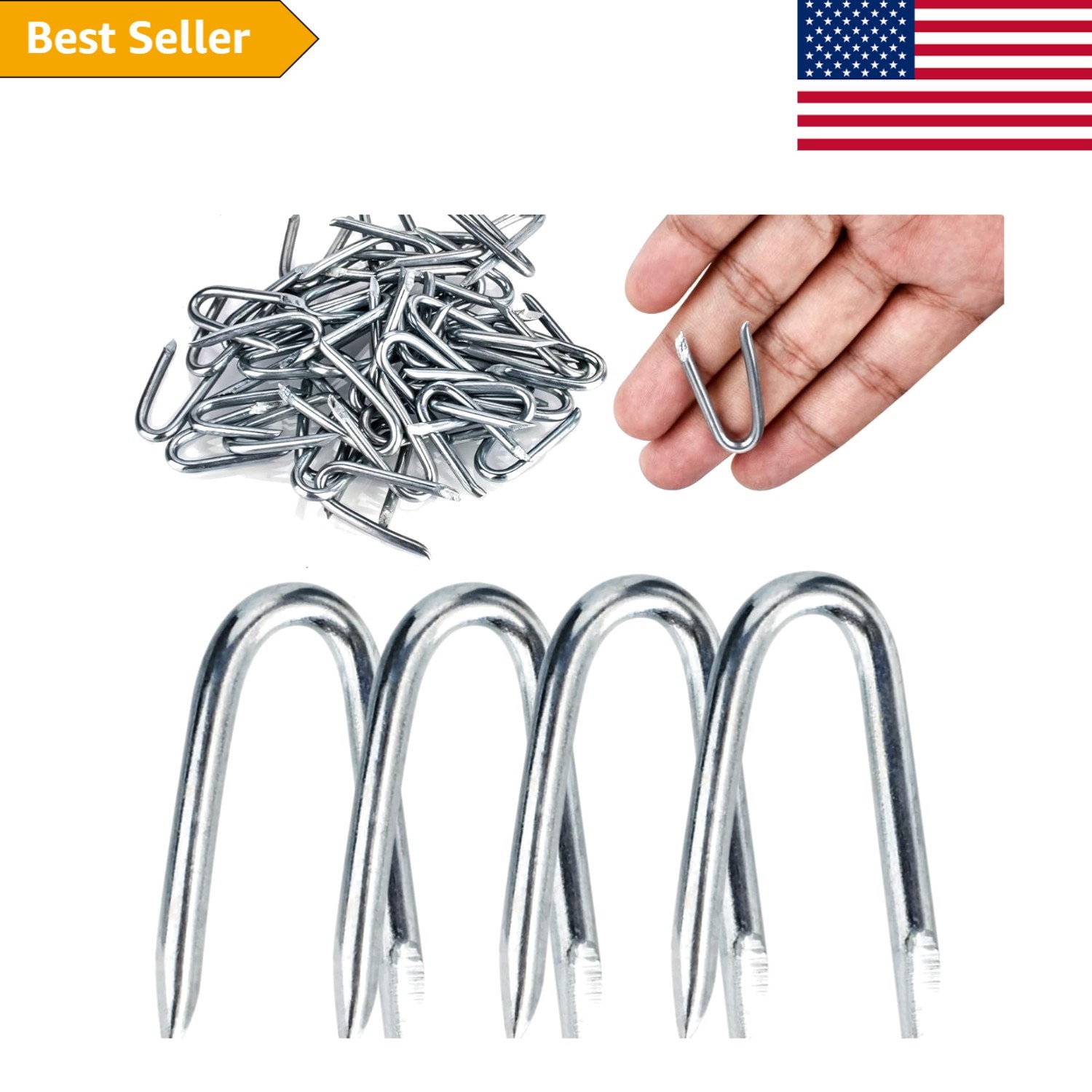 Rust-Resistant 50Pcs Fence Staples – Durable U-Shaped Fasteners for Easy Use