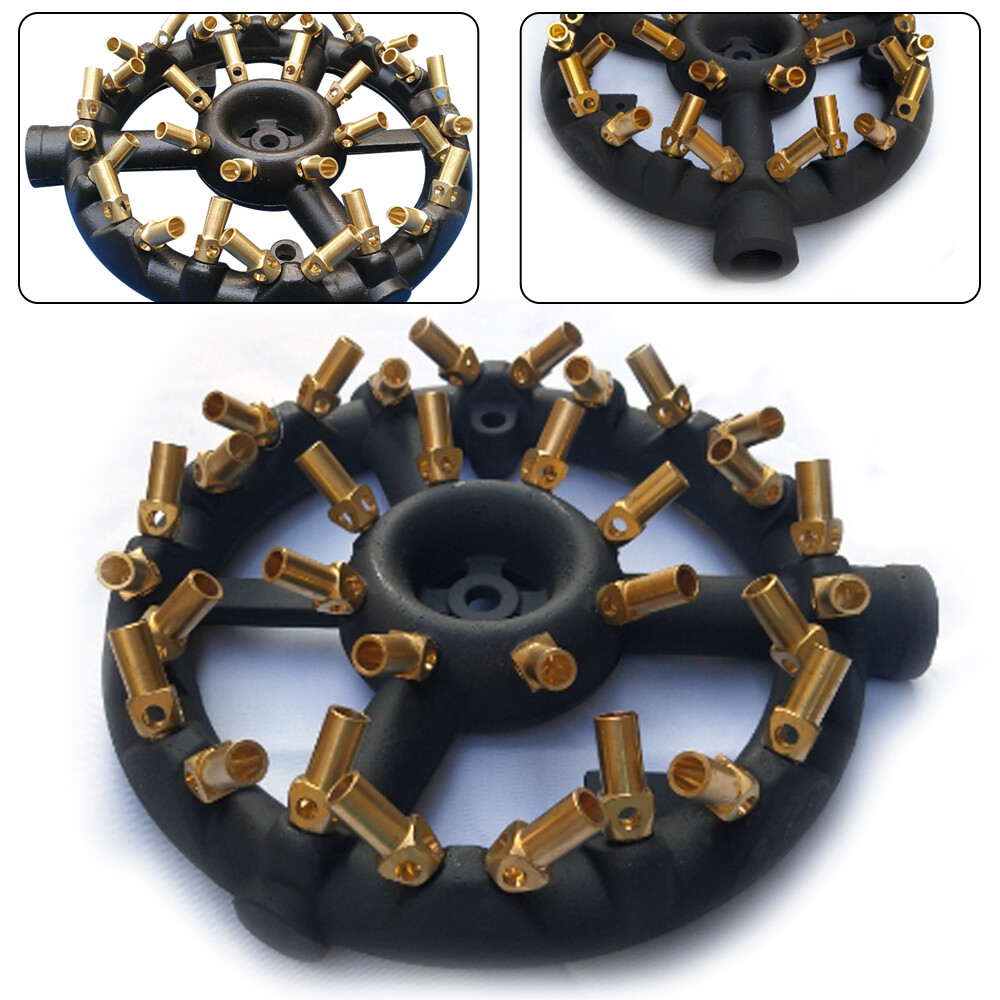Jet Burner Natural Gas Commercial 32 Tips Cast Iron & Brass Wok Burner