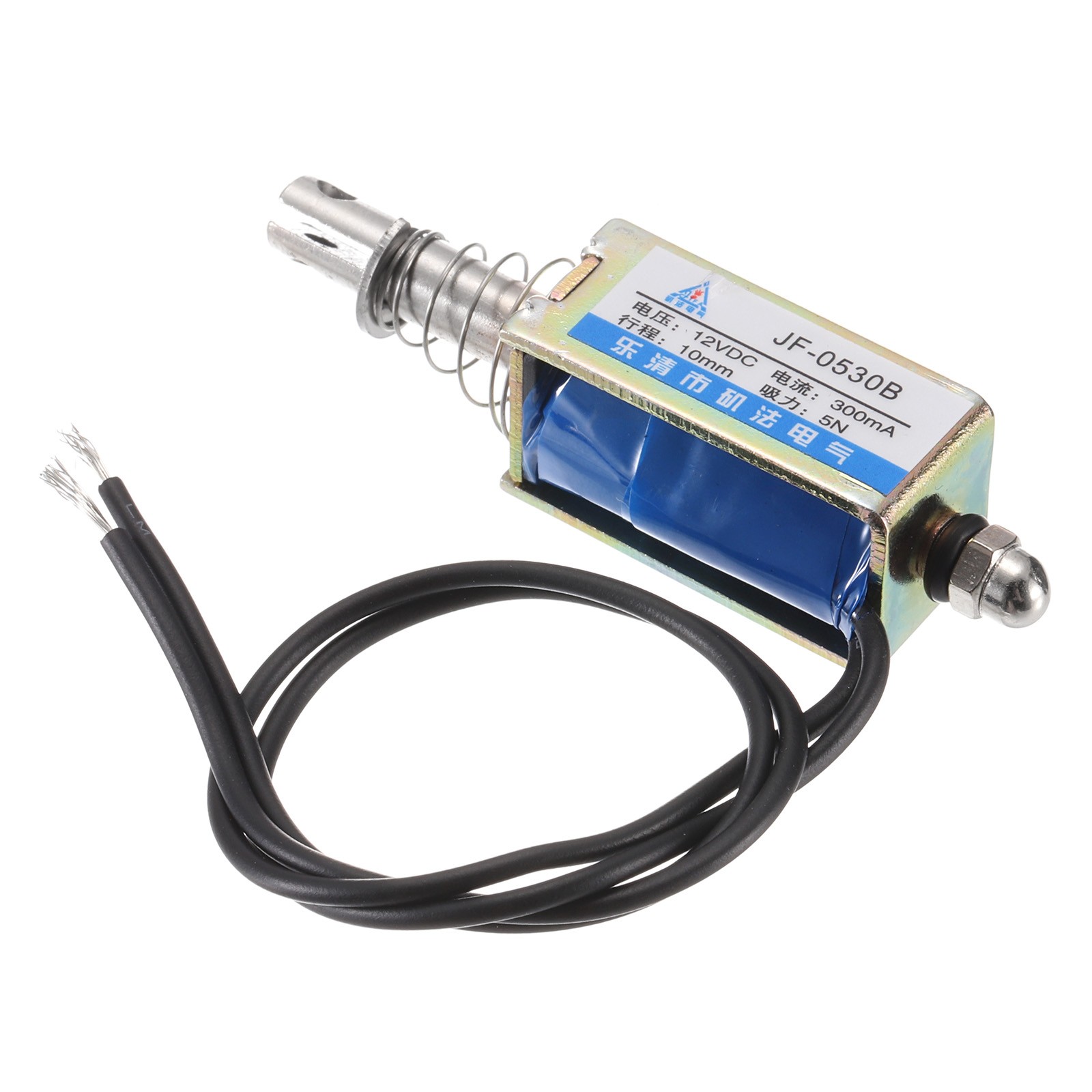 DC 12V 0.3A Solenoid Electromagnet Push Pull Type 5N 10mm Open Frame JF-0530B
