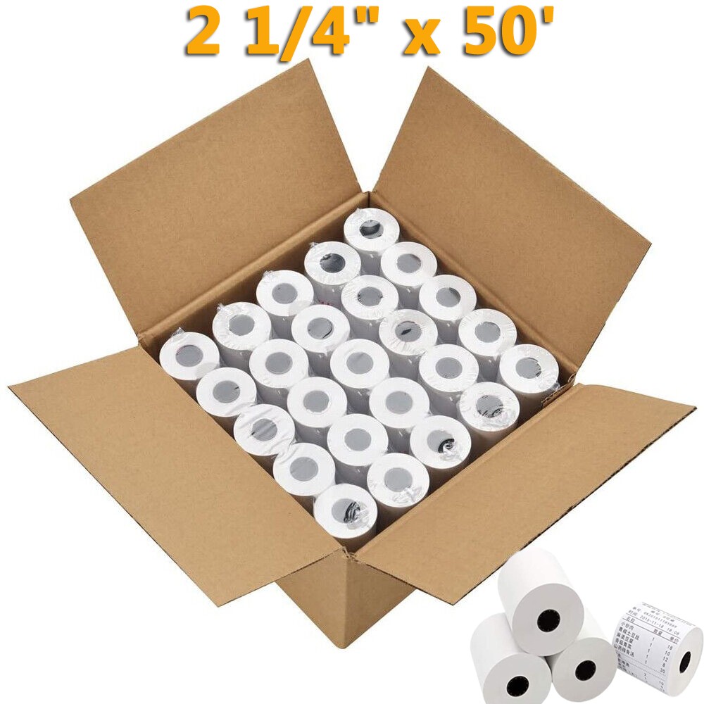 2 1/4 x 50 Thermal Paper 50 Rolls Credit Card & Cash Register POS Receipt Paper
