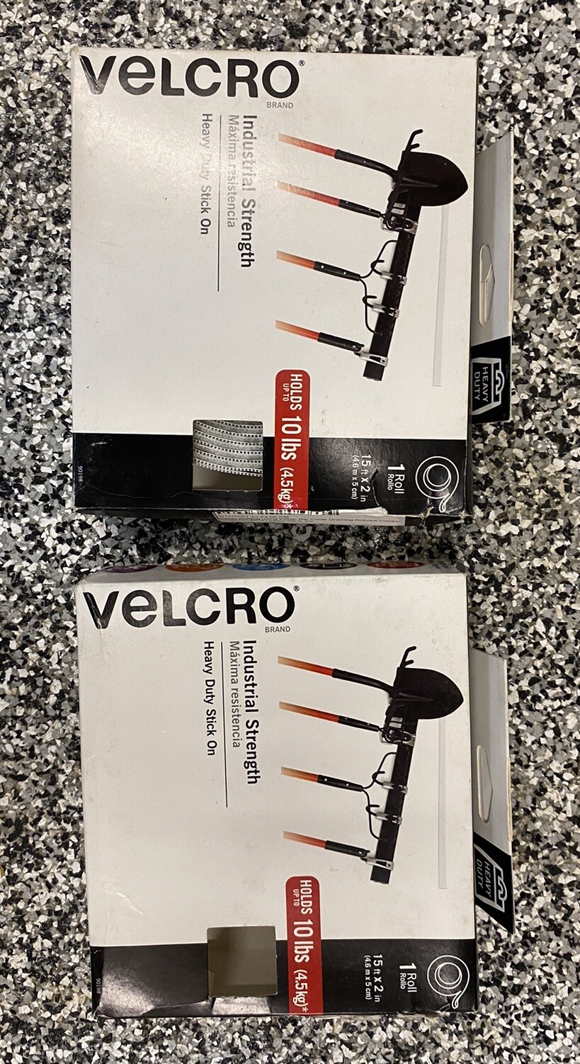 2 Velcro Industrial Strength -Heavy Duty Stick On- 15ft x 2in Rolls) 90198