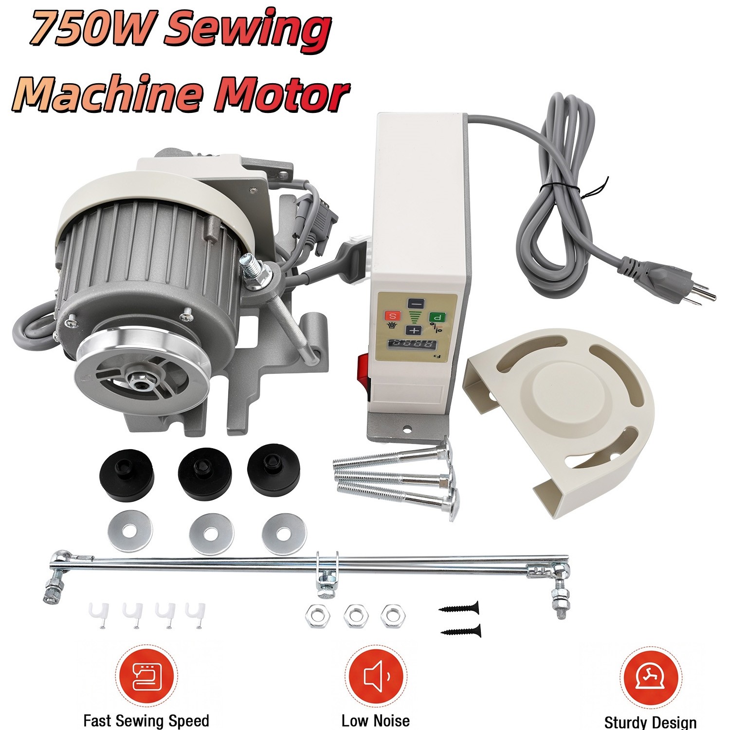 Sewing Machine Servo Motor 110V 1HP Speed 200-5000RPM Energy Efficient 750W US