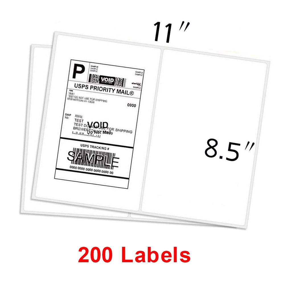 50-4000 Half Sheet Shipping Labels Page 8.5×5.5 Self Adhesive 2 Per Sheet Round