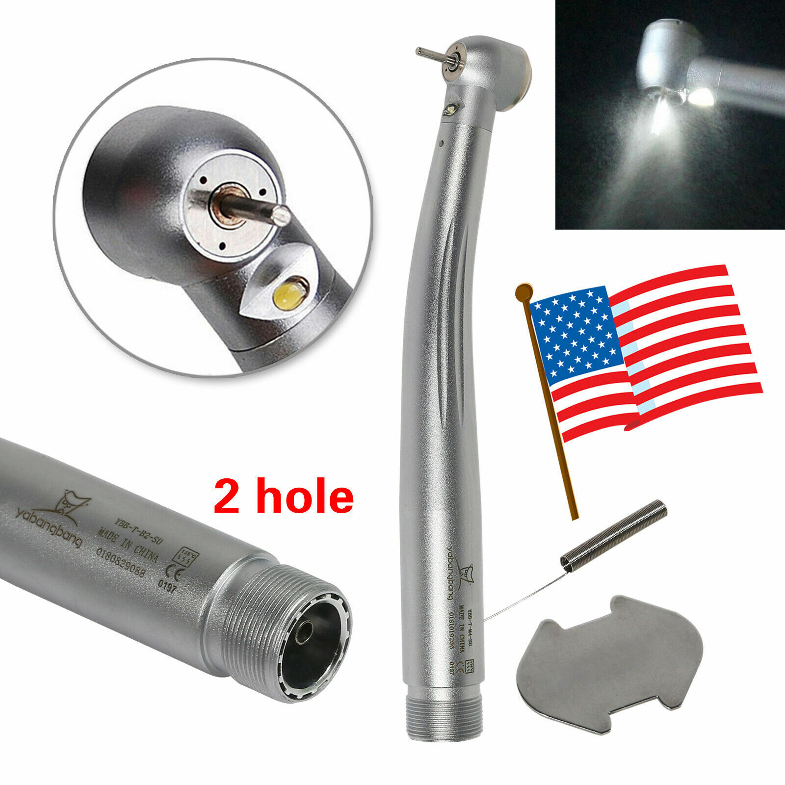 1-10 Yabangbang LED E-generator / High Speed Handpiece 4/2 Hole NSK Style Dental