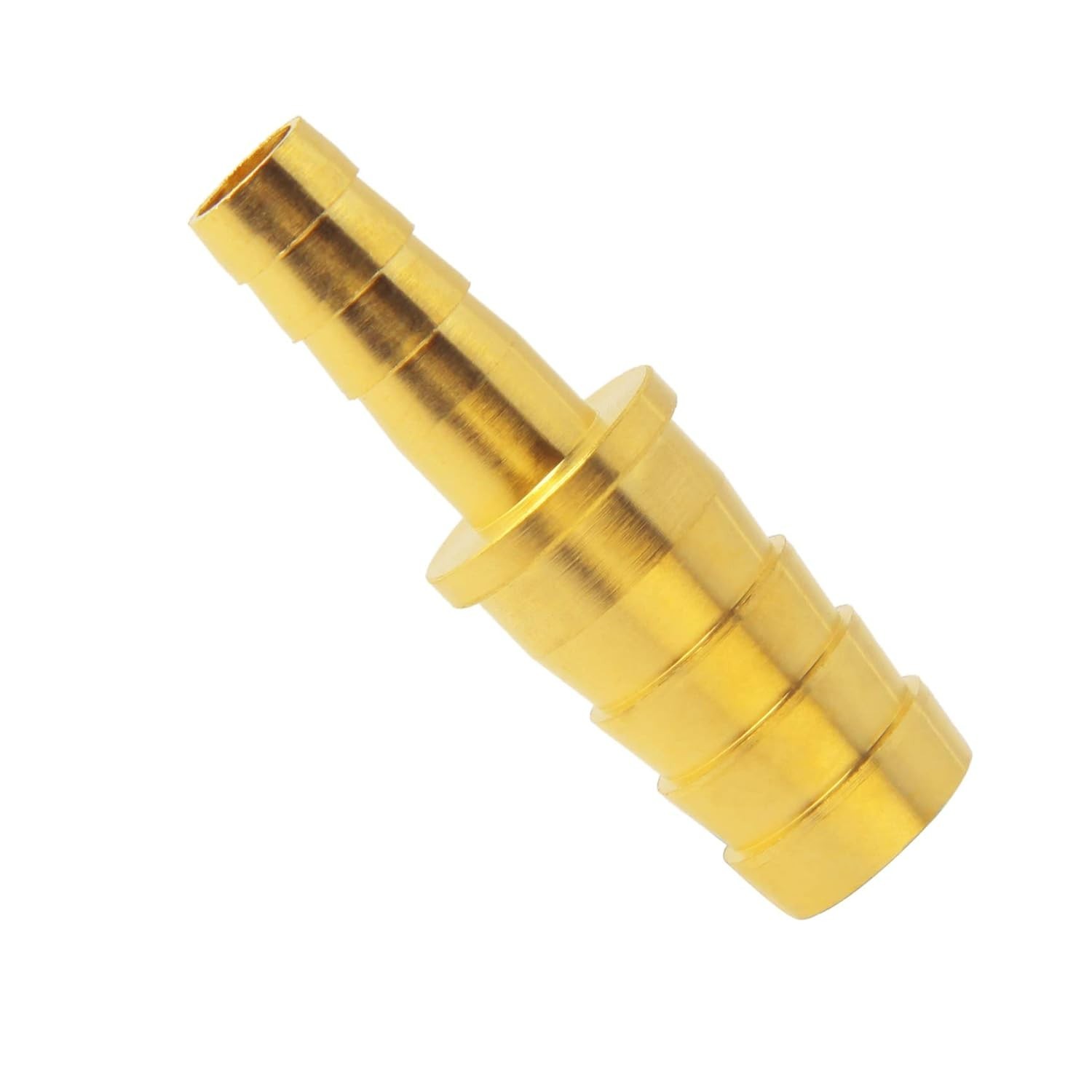 Brass Hose Barb Reducer, 3/8″ to 1/4″ Hose ID, Reducing Barbed Coupler
